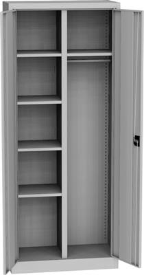 Armoire-penderie C+P Classic avec compartiment double, socle + serrure à  cylindre, H x l x P 1 800 x 1 190 x 500 mm